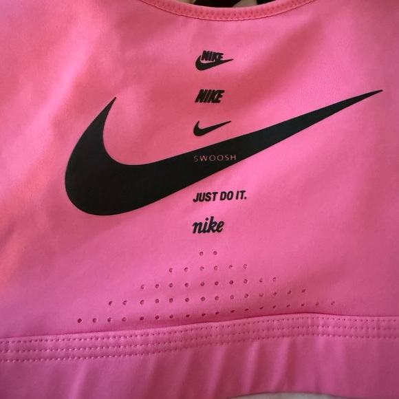 Nike Women's Vibrant Pink Sports Bra with Black Accents - Picture 3 of 5